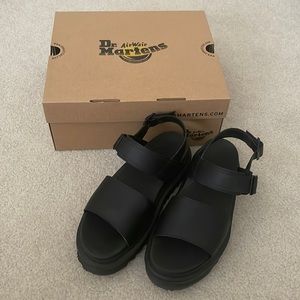 Dr. Martens Voss Leather Platform Sandals in Black